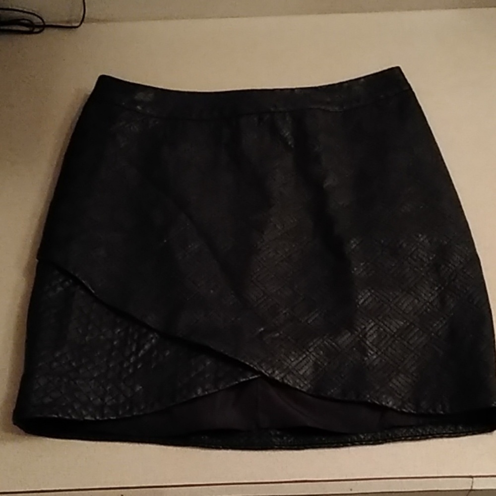 SOLD Vegan Leather Short Pencil Skirt